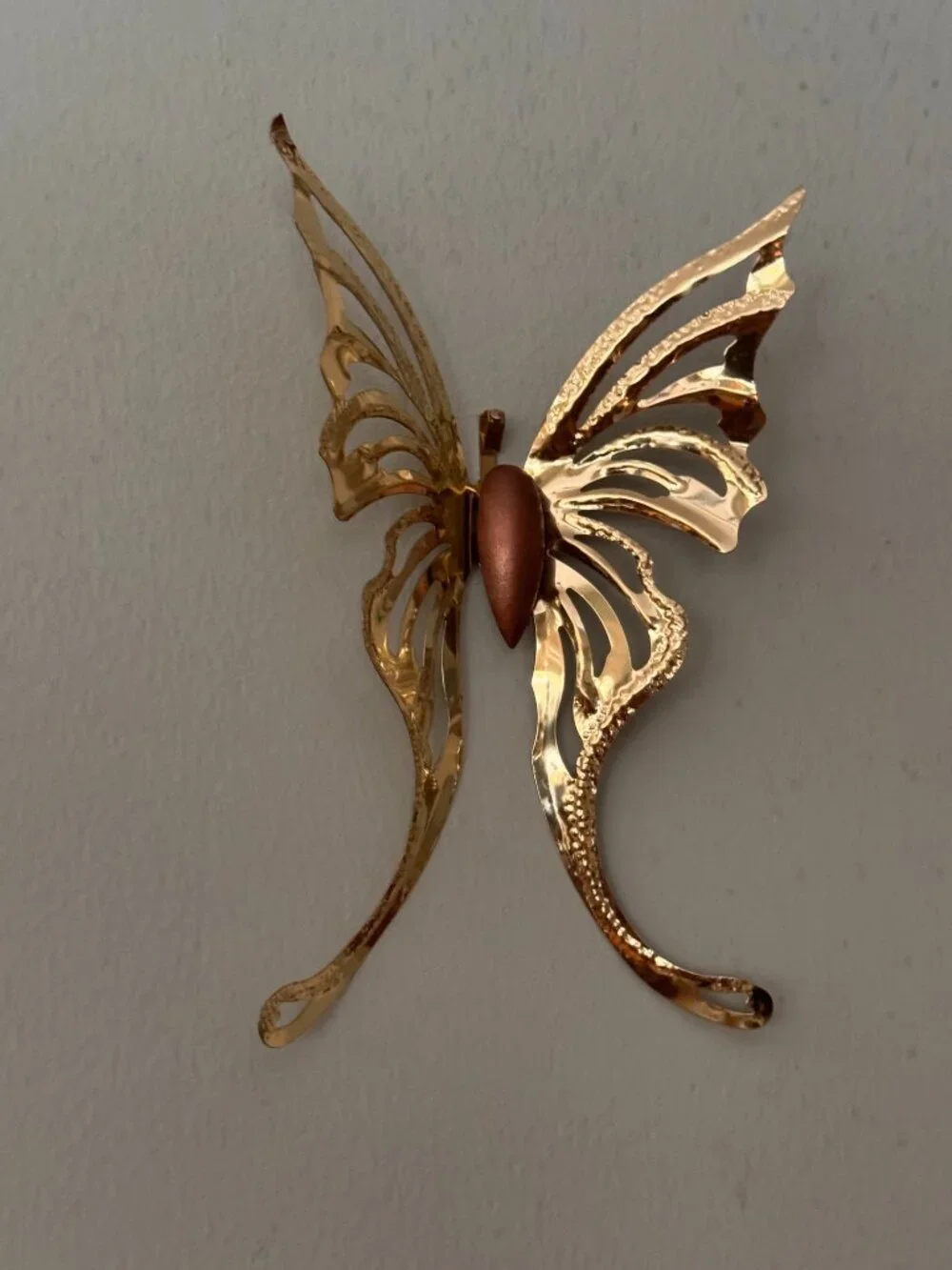 Vintage Gold Butterfly Wall Decor - Set of 3 Mid-Century Wall Han